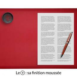 Sous-main en cuir rouge coquelicot "Premium" - 50x34 cm