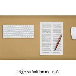 Grand sous-main en cuir beige café latte "Premium" - 80x40 cm