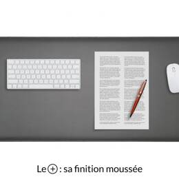 Grand sous-main en cuir gris fer "Premium" - 80x40 cm