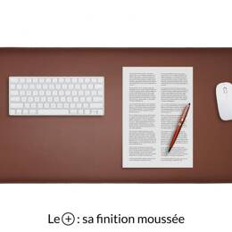 Grand sous-main en cuir marron "Premium" - 80x40 cm