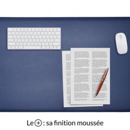 Sous-main XL en cuir bleu cobalt "Premium" - 80x50 cm