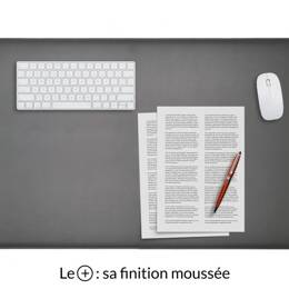 Sous-main XL en cuir gris fer "Premium" - 80x50 cm