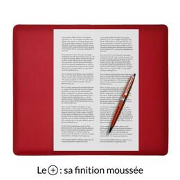 Sous-main mini en cuir rouge coquelicot "Premium" - 38x32 cm