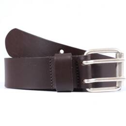 T120 cm - Ceinture homme en cuir marron double perforation 4007 M