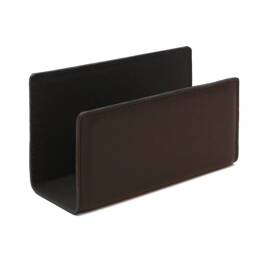 Porte lettres en cuir marron foncé