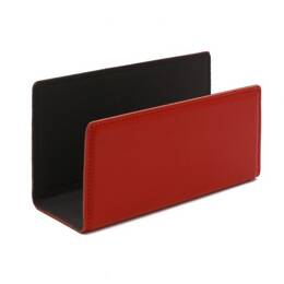 Porte lettres en cuir rouge coquelicot
