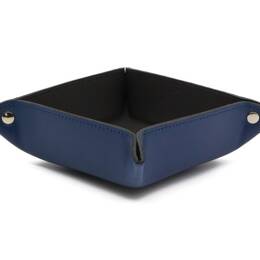 Vide poche en cuir bleu cobalt