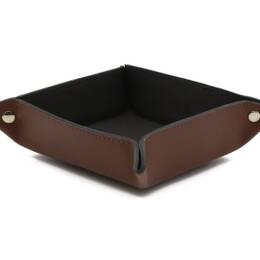 Vide poche en cuir marron