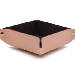 Vide poche en cuir rose