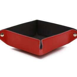 Vide poche en cuir rouge coquelicot