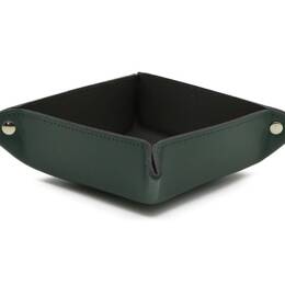 Vide poche en cuir vert anglais