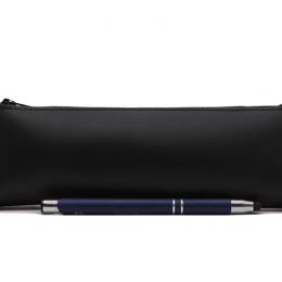 Grande trousse triangle en cuir noir
