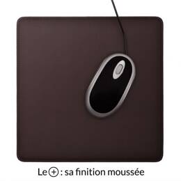 Tapis souris cossu en cuir marron foncé