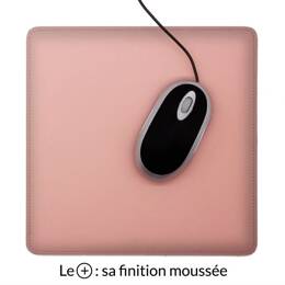 Tapis souris cossu en cuir rose