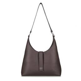 Sac sourire en cuir marron grainé