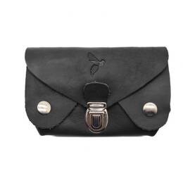 Porte-monnaie original en cuir noir - 414