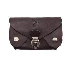 Porte-monnaie original en cuir marron - 414