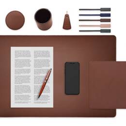 Set de bureau marron - SM500-60x40 - TS500 - PC500 - SV500 - P-clé