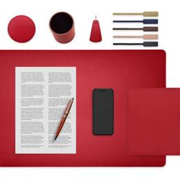 Set de bureau rouge - SM500-60x40 - TS500 - PC500 - SV500 - P-clé