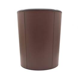 Corbeille à papier en cuir marron