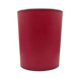 Corbeille à papier en cuir rouge