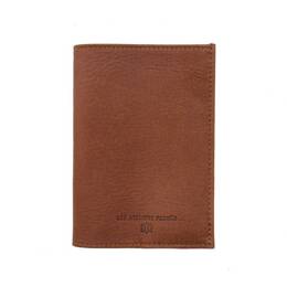 Porte passeport en cuir fauve - B41