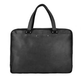 Cartable business fin en cuir noir - 2 poignées - 9515