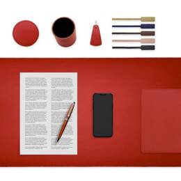 Set de bureau rouge - SM500-80x40 - TS500 - PC500 - SV500 - P-clé