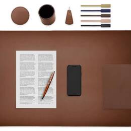 Set de bureau marron - SM500-80x50 - TS500 - PC500 - SV500 - P-clé