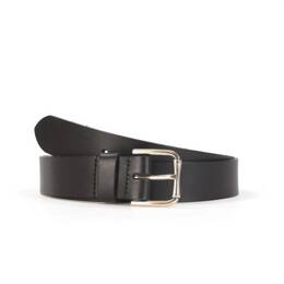 Ceinture grande taille en cuir noir et sa boucle élégante - rouleau f