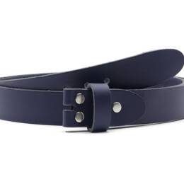 Ceinture sans boucle cuir bleu marine - 30 mm - 1001