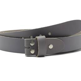 Ceinture sans boucle en cuir gris moyen - 30 mm - 1001