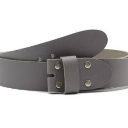 Ceinture sans boucle en cuir gris moyen - 40 mm - 1003