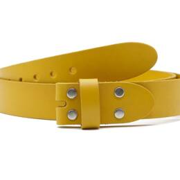 Ceinture sans boucle en cuir moutarde - 35 mm - 1002