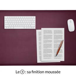 Sous-main XL en cuir bordeaux "Premium" - 80x50 cm