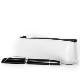 Petite trousse triangle en cuir blanc