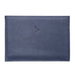 Porte papier auto compact "Luxe"  tout cuir bleu - PM-003-01