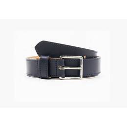 Ceinture cuir bleu nuit doublé, boucle inox carrée 5100