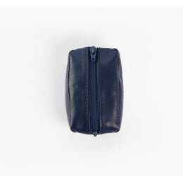 Porte-monnaie grain de café "Luxe" tout cuir bleu - PM-035-01