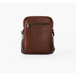 Sacoche à bandoulière en cuir cognac - 9008