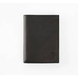 Portefeuille "Luxe" en cuir noir - 15 cm 4 volets - PM-019-01