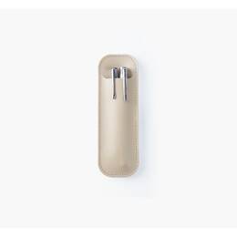 Etui 2 stylos en cuir beige - ET504