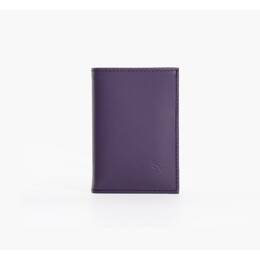 Porte-cartes anti-rfid "Luxe" tout cuir myrtille 8 Cartes - PM-018-06
