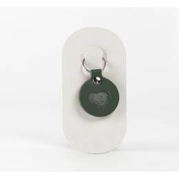 Porte-clé en cuir Rond Coeur - 03-015-01