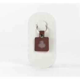 Porte-clé en cuir Carré Trèfle - 03-023-01