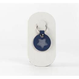 Porte-clé en cuir Rond Étoile - 03-014-01