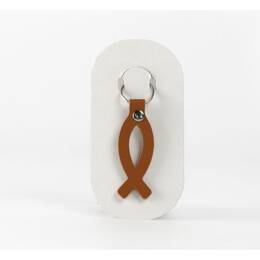 Porte-clé en cuir Poisson Ichtus - 03-039-01