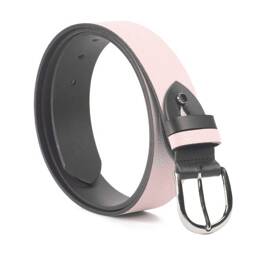 Ceinture Reversible 35mm cuir noir / rose - 11108