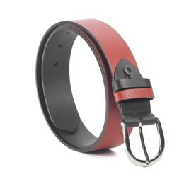 Ceinture Reversible 35mm cuir noir / rouge - 11108