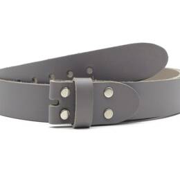 T105cm - Ceinture sans boucle en cuir gris moyen - 35 mm - 1002